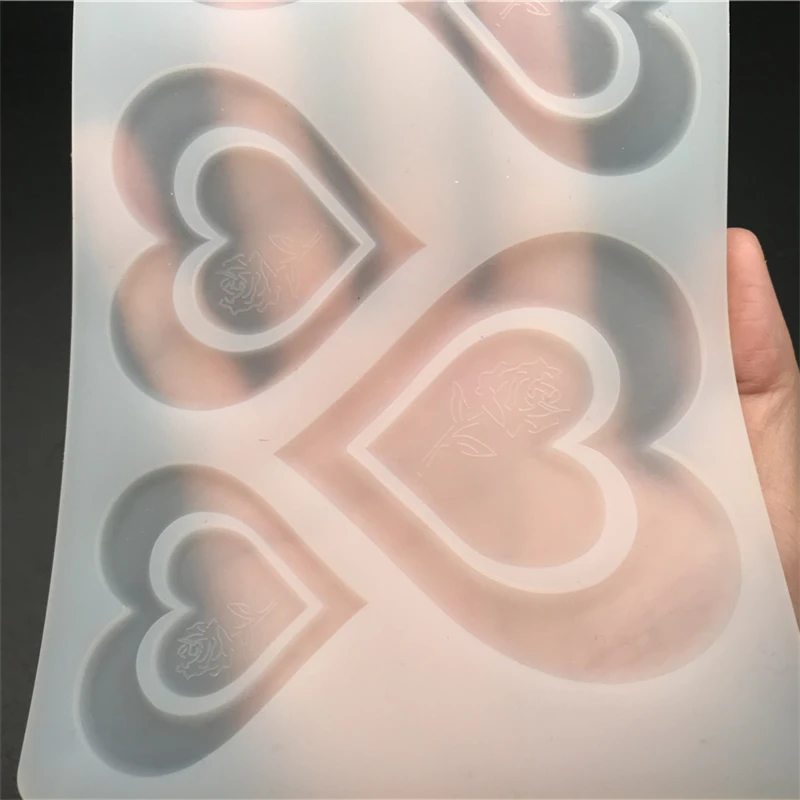 Aomily креативная силиконовая форма для шоколада с двойным сердцем розы