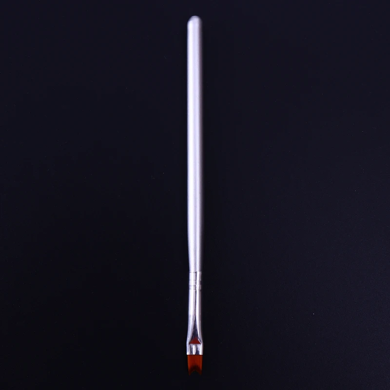 French Tip Nail Brush Acrylic Painting Drawing Pen Silver Handle Half Moon Shape UV Gel Art Tool | Красота и здоровье