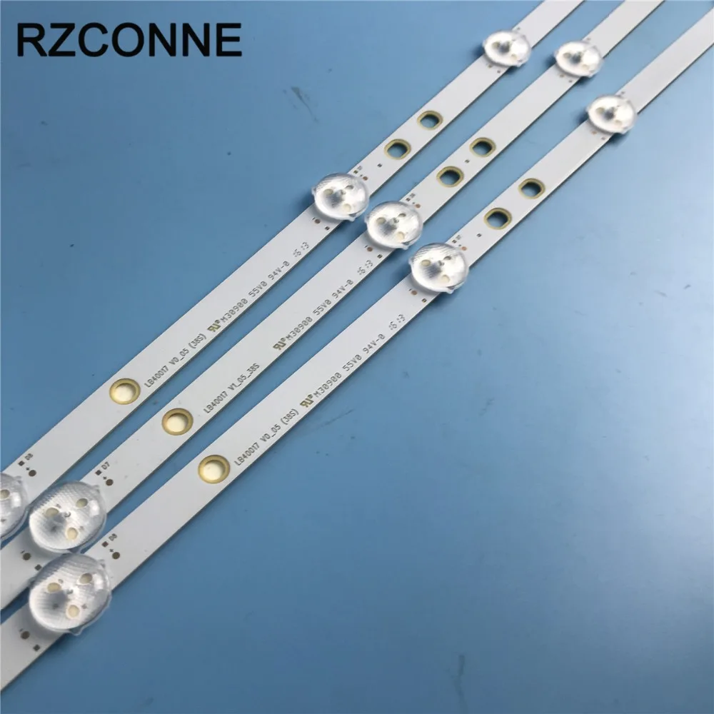 3 шт. светодиодный светильник полосы 17DLB40VXR1 LB40017 V0_05_38S для Буш VES400UNDS-2D-N11 VES400UNDS-2D-N12 Toshiba 40L3653DB 40L1653DB