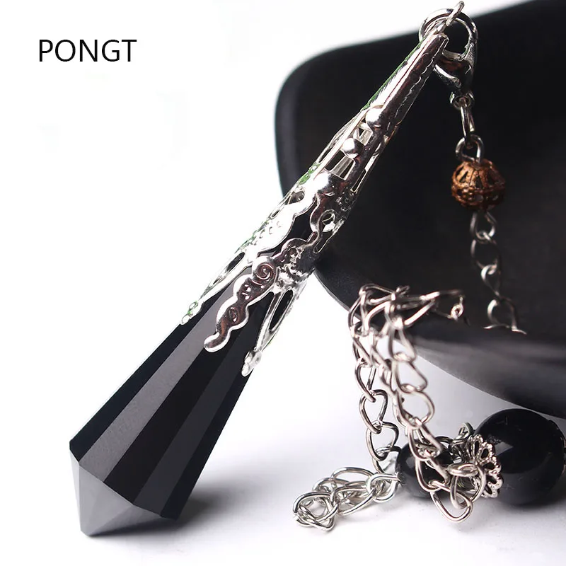 Новые Подвески из натурального черного обсидиана для драгоценных камней, подвески для ожерелья, филигранные подвески