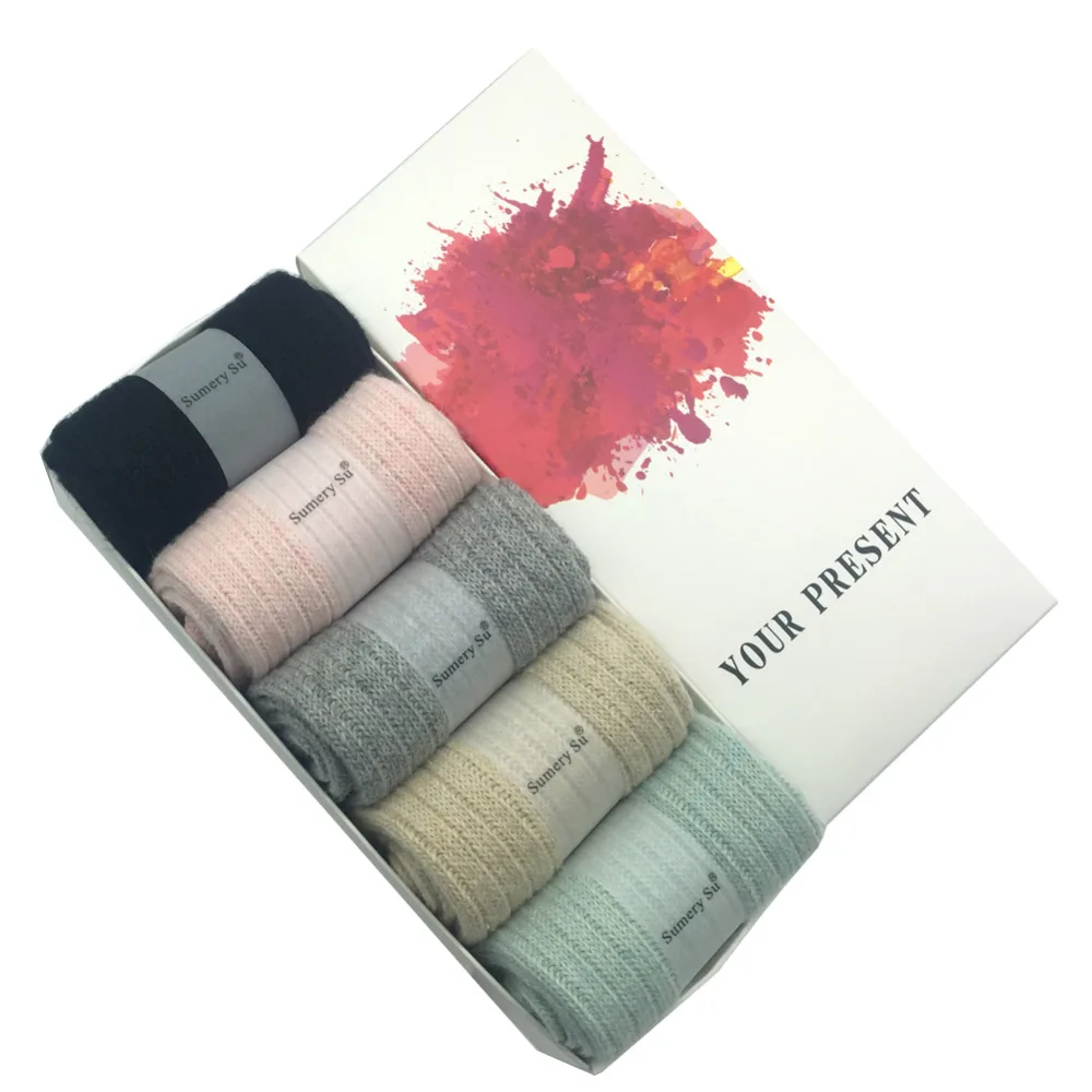 Женские шерстяные носки толстые зимние теплые кашемировые 5 пар/лот|wool socks women|socks