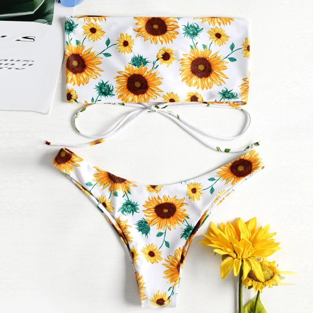 Купальник для девочек сексуальный купальник женщин высокая талия с принтом