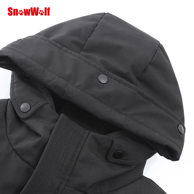 Мужская зимняя куртка SNOWWOLF на белом утином пуху одежда для рыбалки уличное
