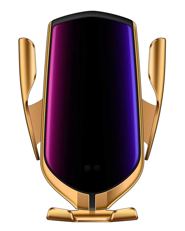 gold Автомобильный держатель телефона для iPhone XS samsung s10 a50 a70 Быстрая зарядка Carregador Sem Fio - Цвет: gold