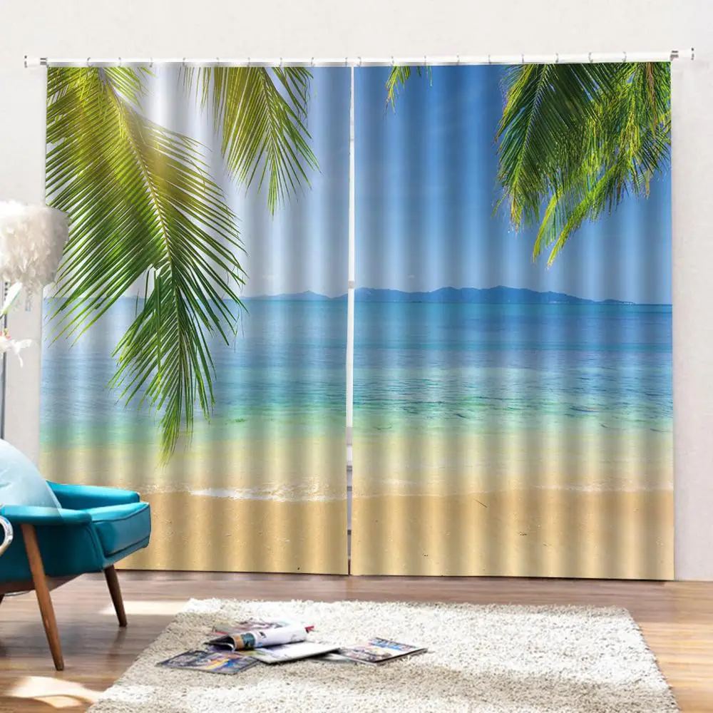 Luxury Blackout 3D Window Curtains For Living Room beach tree curtains for bedroom curtain | Дом и сад