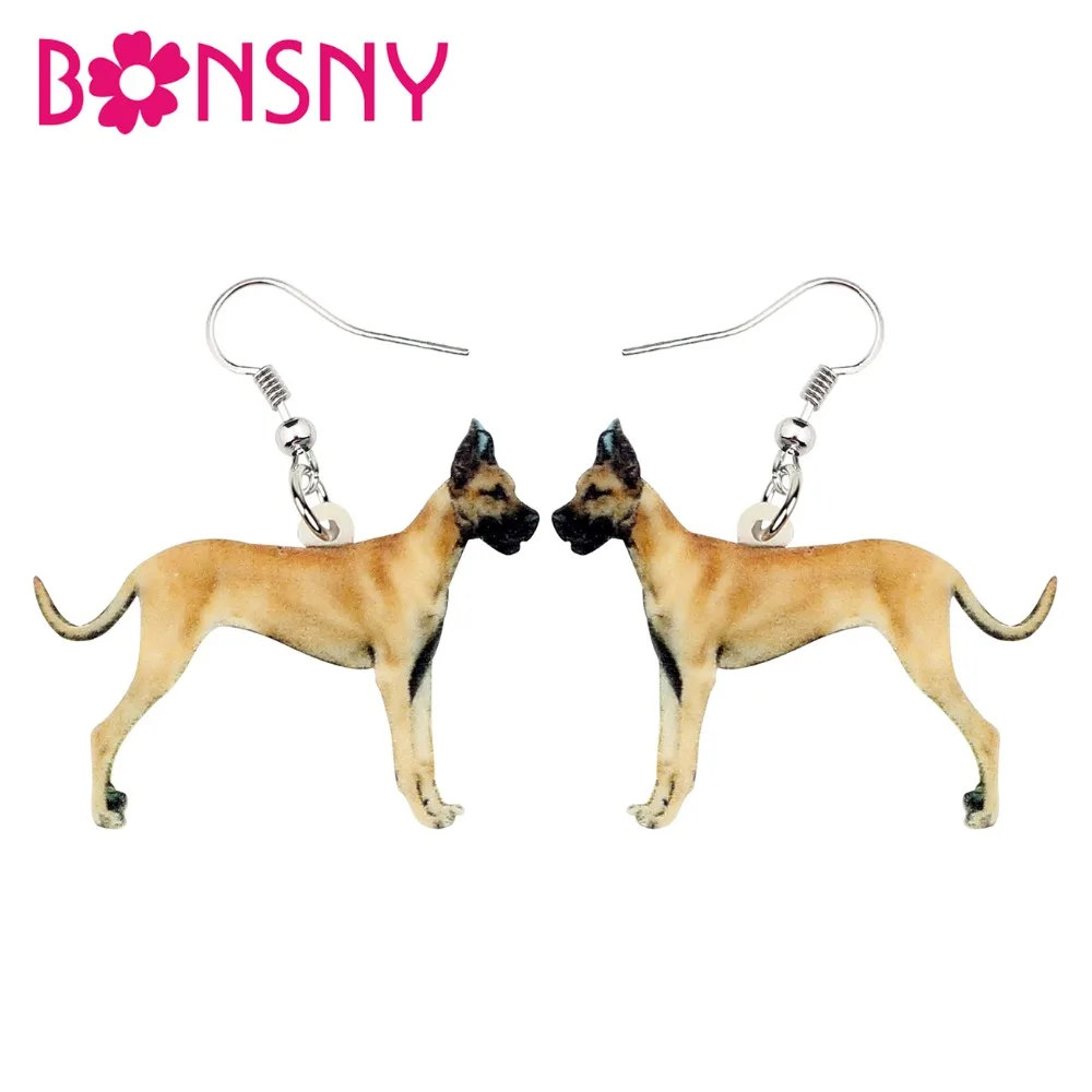 Акриловые элегантные яркие украшения Bonsny в виде собаки модные животных для