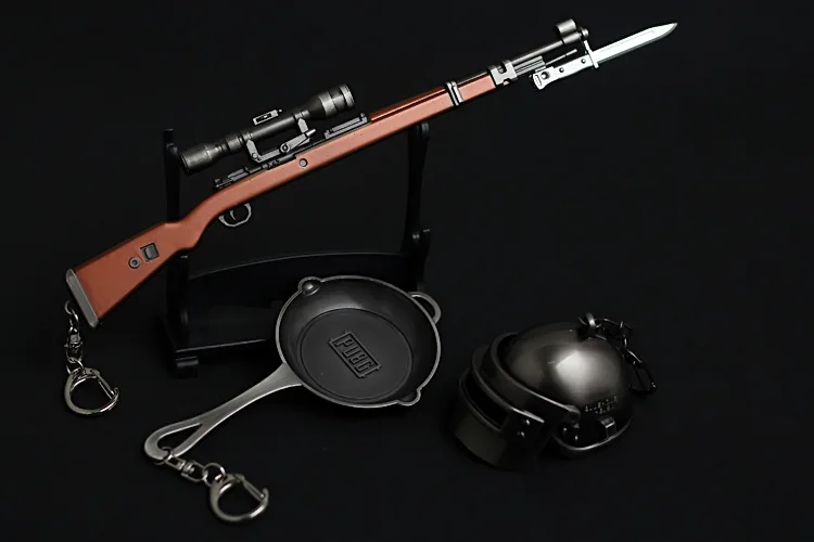 PUBG Playerunknown's боя кастрюли + Kar98k шлем 3D оружие Модель подвеска для ключей