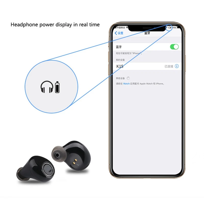 Wireless earphones Bluetooth 5.0 Waterproof Earbuds with Portable Charger Built-in Mic Deep Bass Headset | Электроника