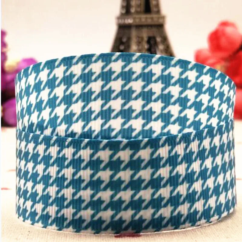 Free delivery of 25mm black and white checked cartoon grosgrain ribbon hand material hair bow New Year decoration 10 yards | Дом и сад