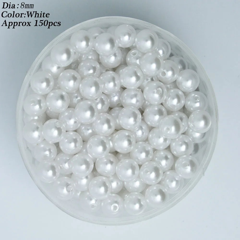 Круглые бусины из пластика с имитацией под жемчуг аксессуары для изготовления