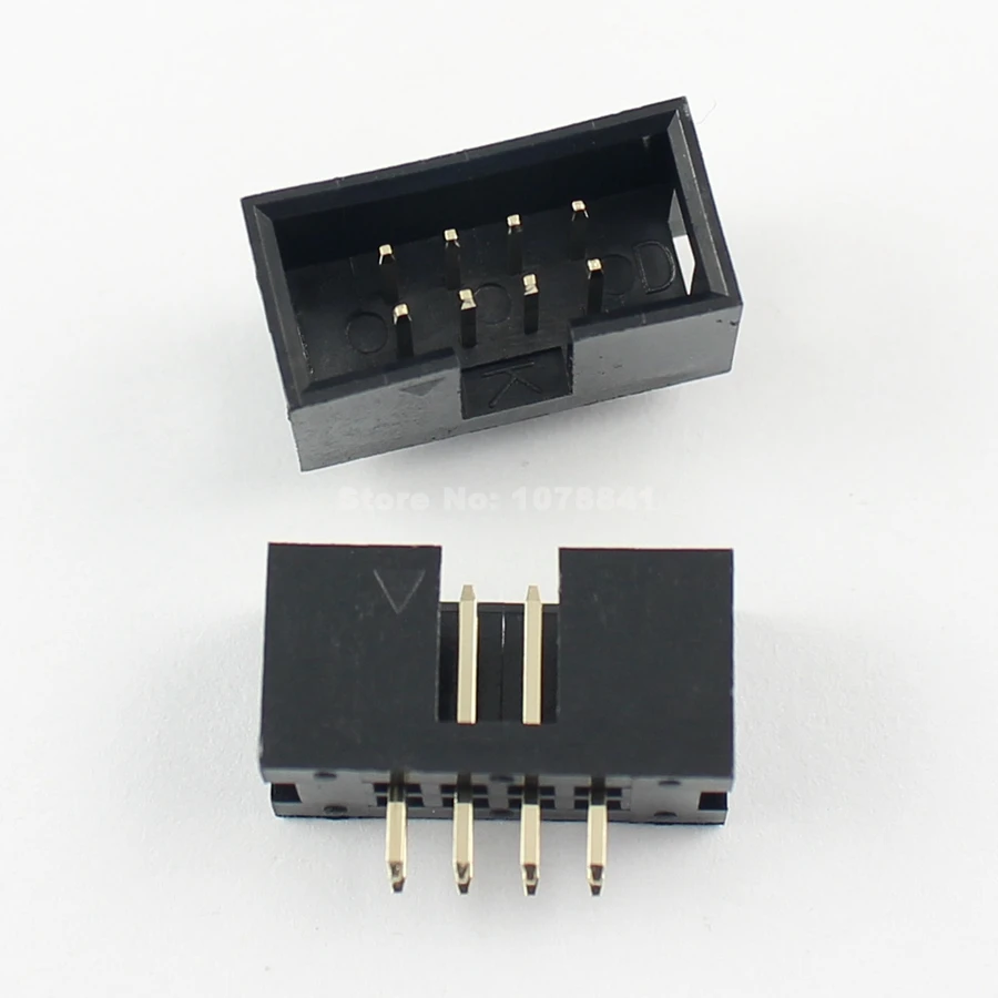 100 шт. 2 54 мм 2x4 Pin 8 прямой мужской окутанный PCB Заголовка коробки разъем IDC|8 pin male|socket