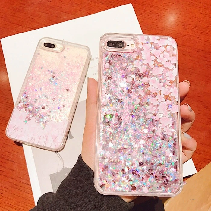 Рельефный персиковый сыпучий песок с блестками чехол для iphone X 8 7 6 6s плюс|Бамперы|