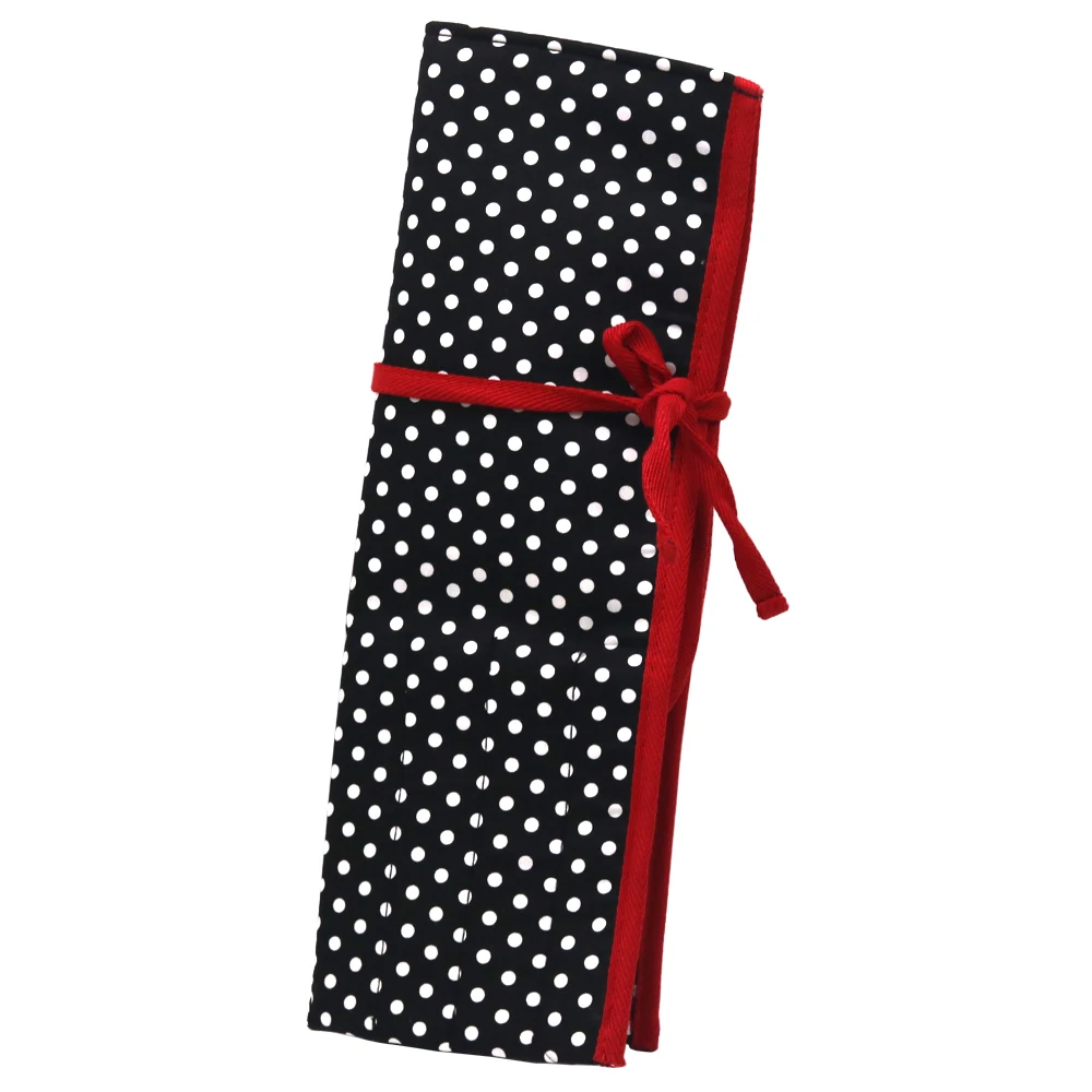 8 сетчатых черных тканевых вязальных спиц в горошек сумка для хранения большие