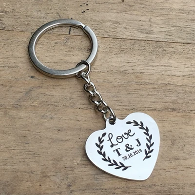 style 8 10pcs custom name date alloy Keychain Engraved logo key chain wedding gifts for guests wedding souvenirs wedding favors and gift - Цвет: style 8