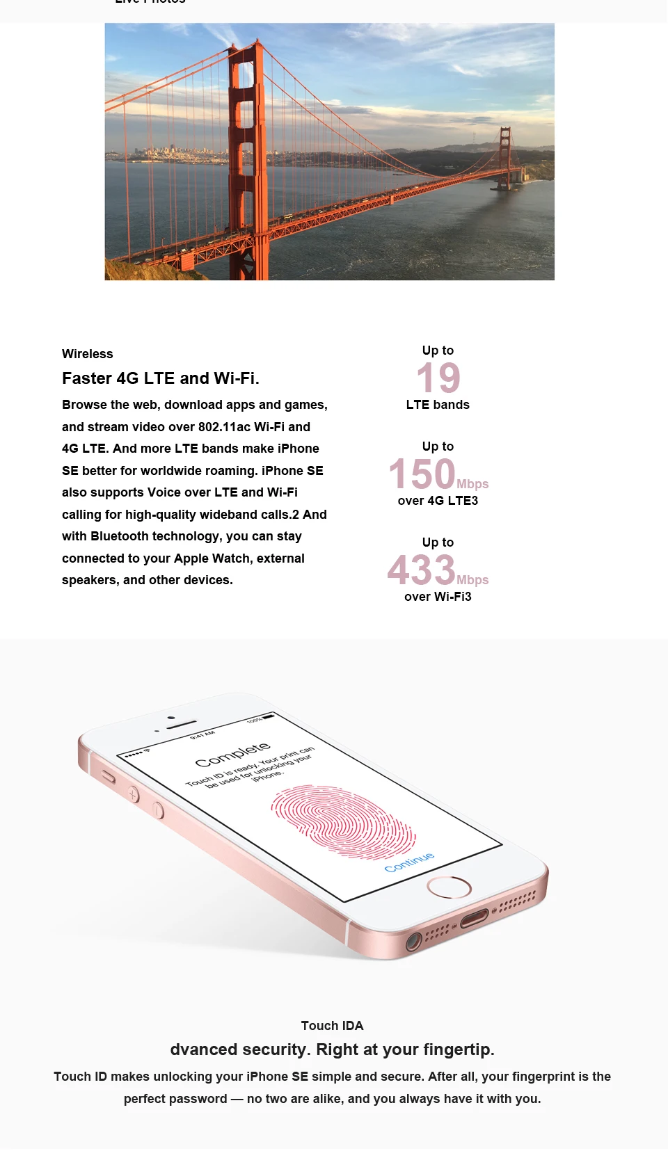 Разблокированный Apple iphone SE LTE сотовый телефон, процессор 2 Гб Оперативная память 16/64GB Встроенная память двухъядерный IOS A9 4," за счет сканера отпечатков пальцев, сеть 4G LTE, мобильный телефон, iphone se