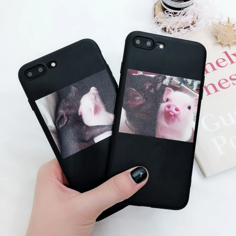 Милый мультфильм поросенок печати мобильного телефона чехол для iphone 5 5S SE 6 6s 6plus 7 8