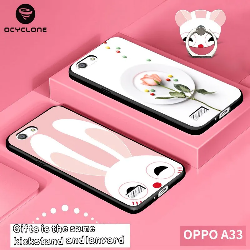 Милый чехол с рисунком для OPPO A33 подарки подставка и шнурок мультяшный