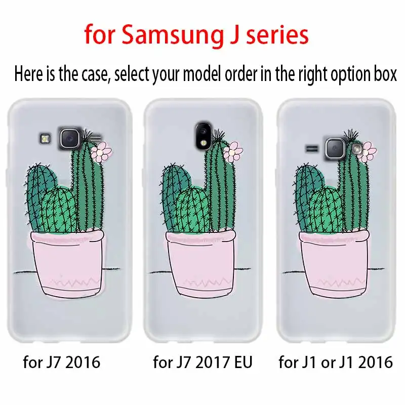 Силиконовый чехол с изображением кактуса для Samsung J8 J4 J6 Plus 2018 J5 J3 J7 2017 EU 2016 Prime |