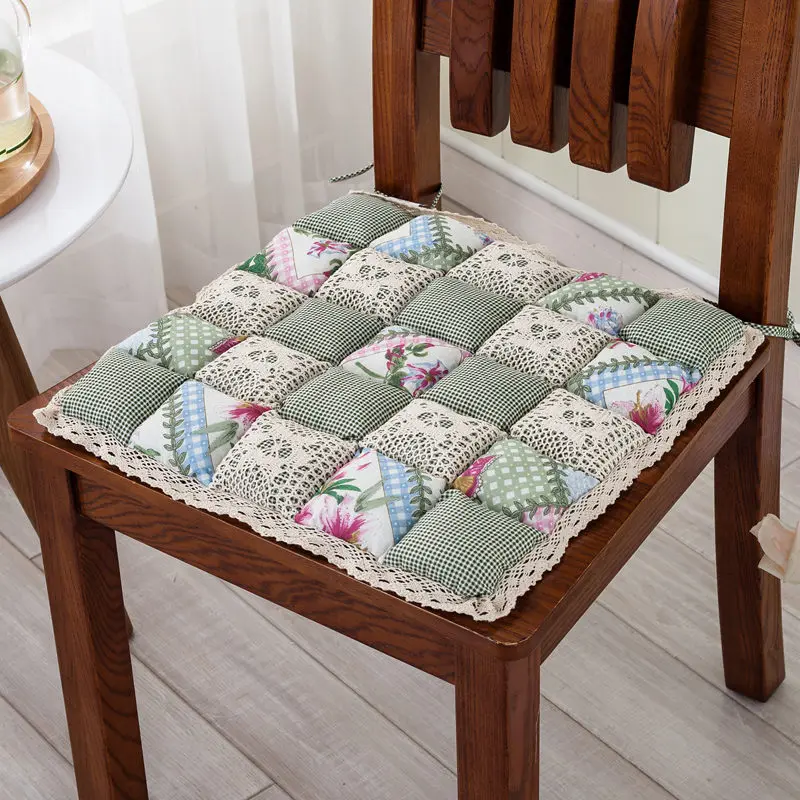 lvsejiyi Подушки для стула Pathwork, 9 цветов, для взрослых, студентов, 42*42 см/50*50 см, кружевные подушки для сидения, коврик для кухни, обеденного стула, подушки, подушка, 1 шт - Цвет: lvsejiyi