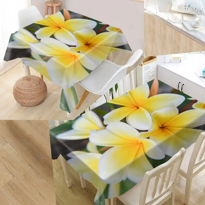 Пользовательские Frangipani скатерть искусство простота узор Оксфорд Ткань Пылезащитная скатерть для обеденнго стола вечерние украшения крышка стола - Цвет: 11