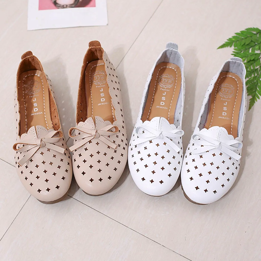 Обувь для медсестры с вырезами женская летняя обувь без застежки дышащая бантом