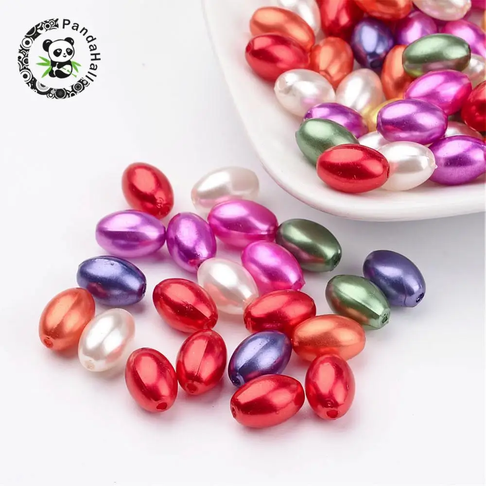 

Imitation Pearl ABS Acrylic Beads, Rice, Mixed Color, 11x7.5mm, Hole: 1mm; about 1406pcs/pound