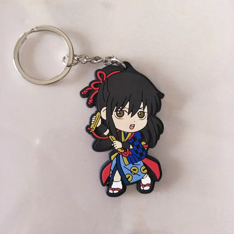 Sakata Gintoki Kagura Shimura Shinpachi GINTAMA Anime Model Action Figure Mobile Phone Schoolbag Rubber Keychain Pendant Gift6cm | Игрушки и