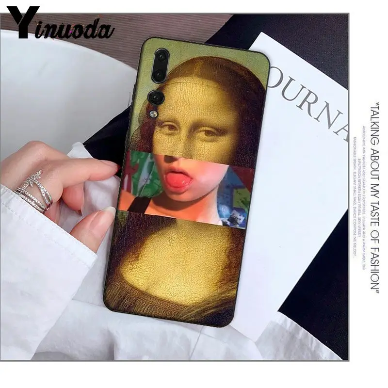 Yinuoda Ван Гог Мона Лиза Девушка жемчужные серьги искусство ТПУ черный чехол для