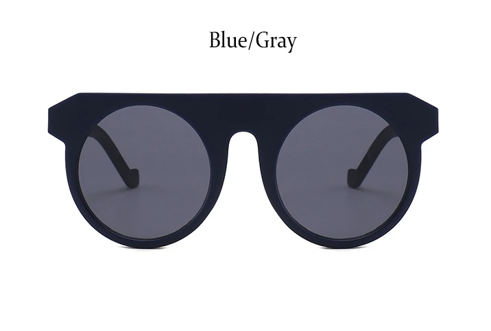 Blue Gray Модные черные круглые солнцезащитные очки мужские wo мужские роскошные брендовые Винтажные Солнцезащитные очки для wo мужские плоские Модные женские солнцезащитные очки УФ - Цвет линз: Blue Gray