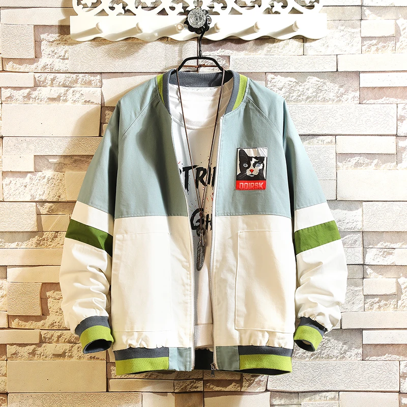 

Куртка мужская демисезонная на молнии, с нашивками, 2019, 5XL