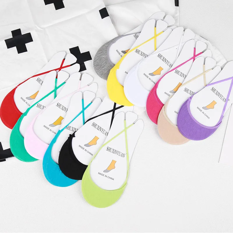 Носки женские хлопковые винтажные невидимые однотонные забавные дышащие