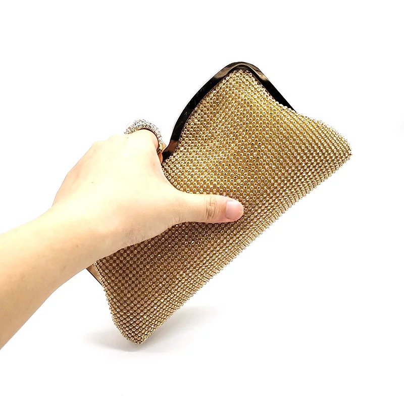 Женские кошельки блестящие Клатчи через плечо Сумка с кристаллами свадебные