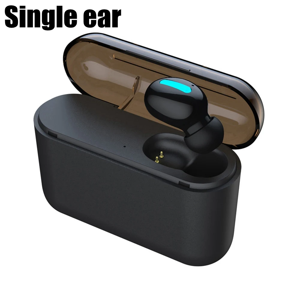 Black Single Ear Наушники Defeway Bluetooth 5,0 наушники TWS Ture беспроводные наушники в ухо мини наушники HBQ Q32 IPX5 Водонепроницаемая гарнитура - Цвет: Black Single Ear