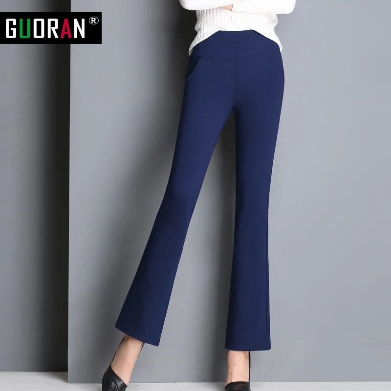 2016 Осень-зима женские брюки с высокой эластичной талией узкие строгие