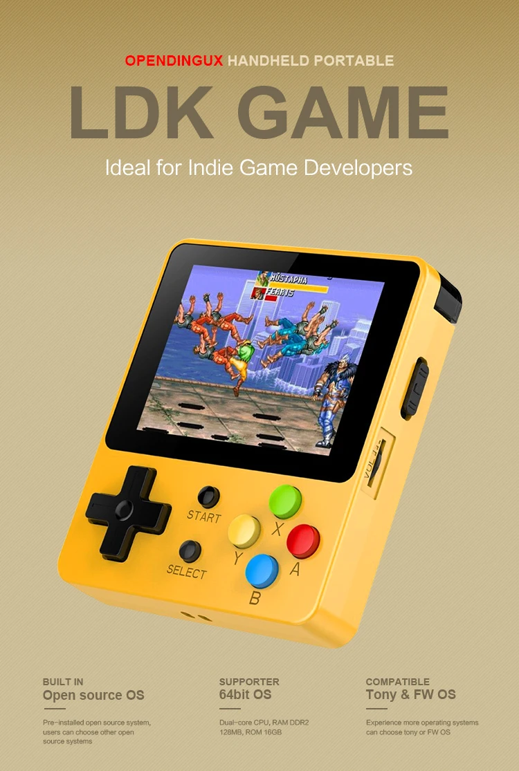 DATA FROG 2.6 Inch Mini Handheld Game Console LDK Retro Video Game Family TV Classic Portable Handheld Gamepad Support AV Output