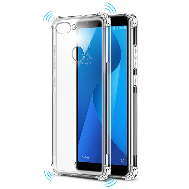 4 Защита углов амортизация Кристалл Мягкий ТПУ бампер чехол Asus ZenFone ZB570TL ZC520KL ZE620KL ZD553KL ZB553KL чехол