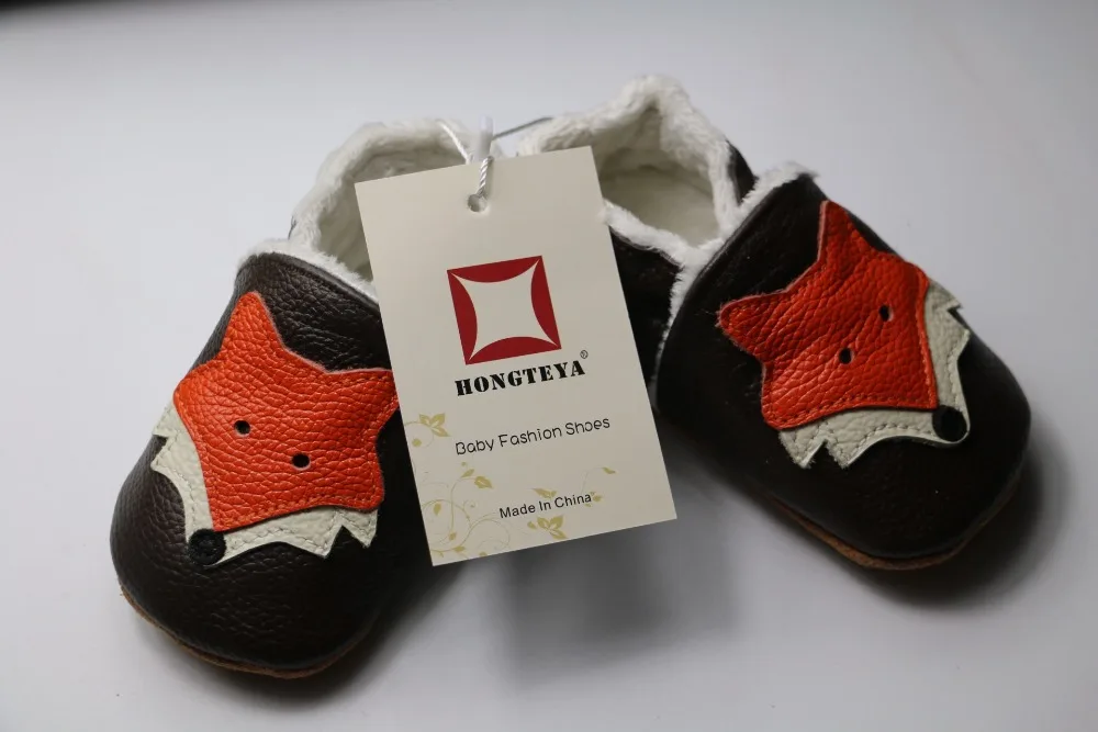 Мокасины детские из натуральной кожи теплые для новорожденных девочек и