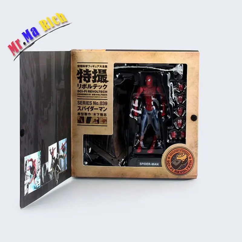 Sci fi Revoltech серия No.039 Человек паук фигурка Juguetes ПВХ дети игрушки Brinquedos 14 см|spiderman