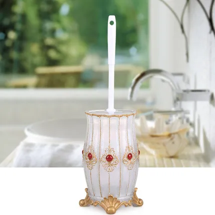 Bathroom Cleaning Brush Holder with stand Set Accessories Resin stainless steel toilet brush kit wc decoration | Обустройство дома