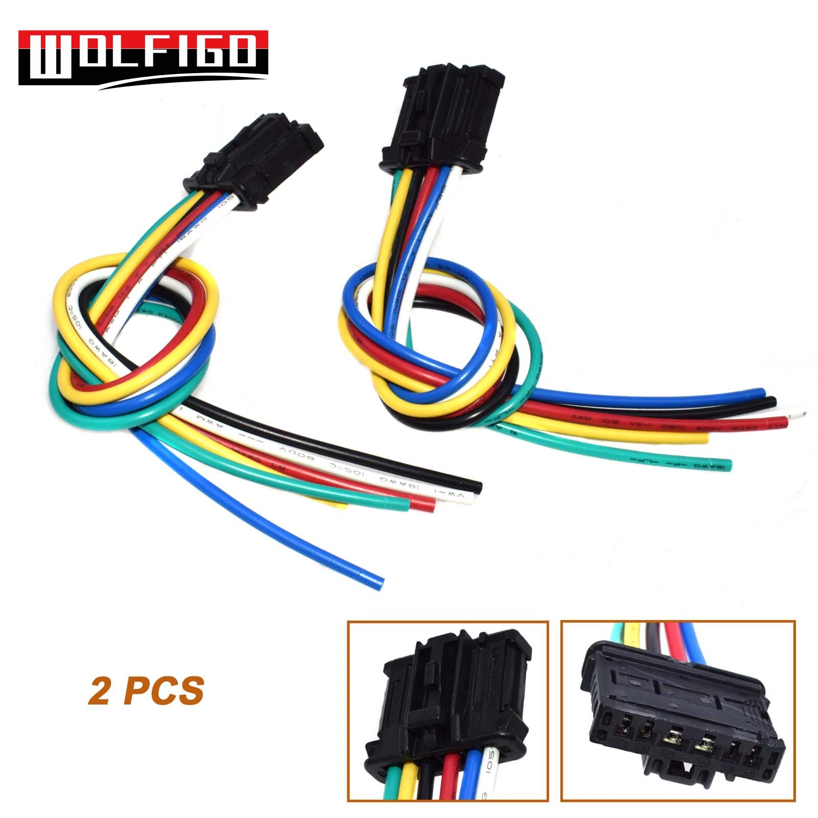2 PCS WOLFIGO 1 предмет/2 шт./10 шт для peugeot 206 207 307 308 задние светильник жгут Соединительный разъем жгутовых полосок 1606248780 - Цвет: 2 PCS