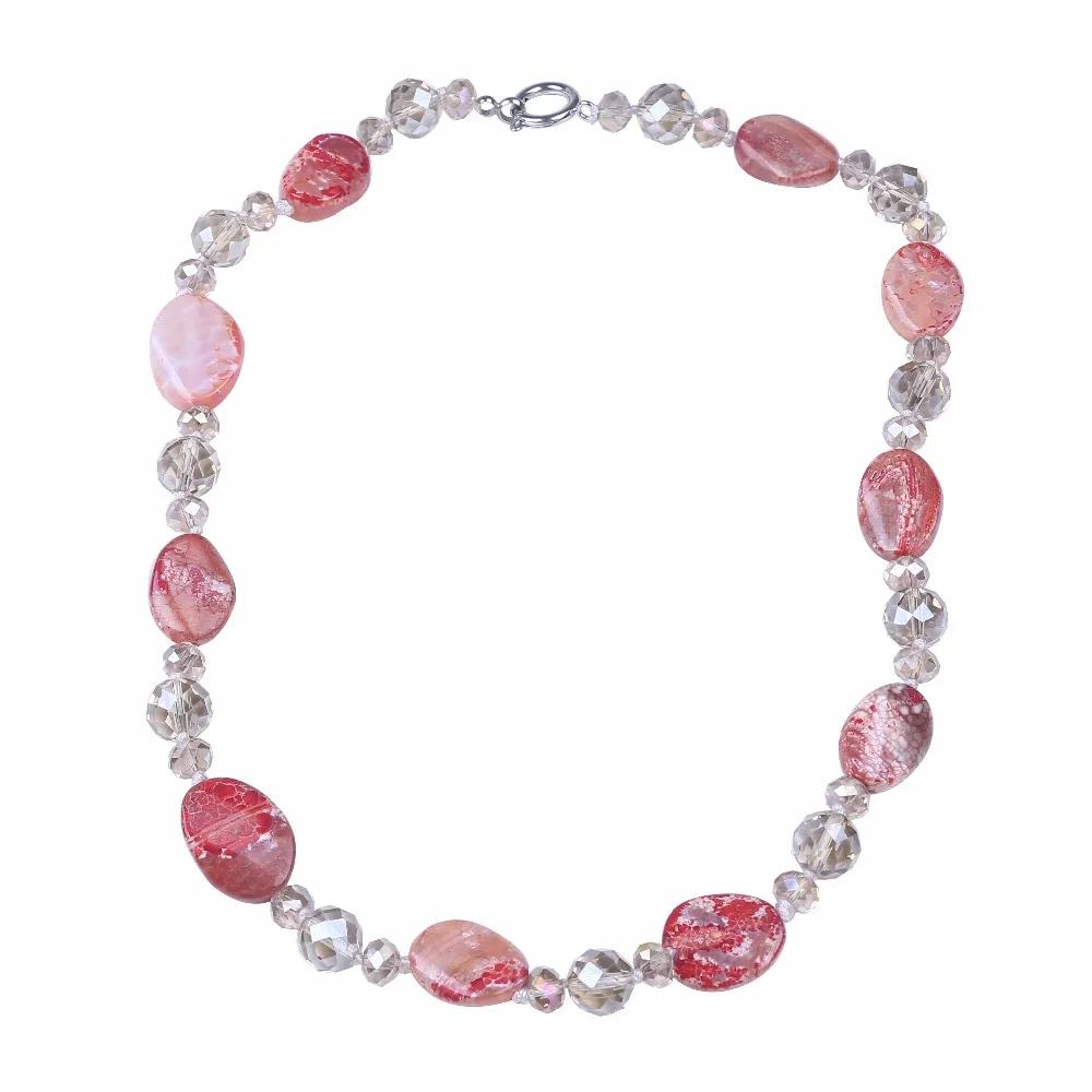 New natural stone necklace popular with crystal handmade choker femme jewelry | Украшения и аксессуары