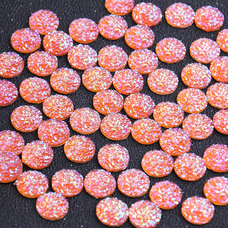 New Fashion 40pcs 12mm Mix Colors Natural Ore Style Flat Back Resin Cabochons For Bracelet Earrings Accessories