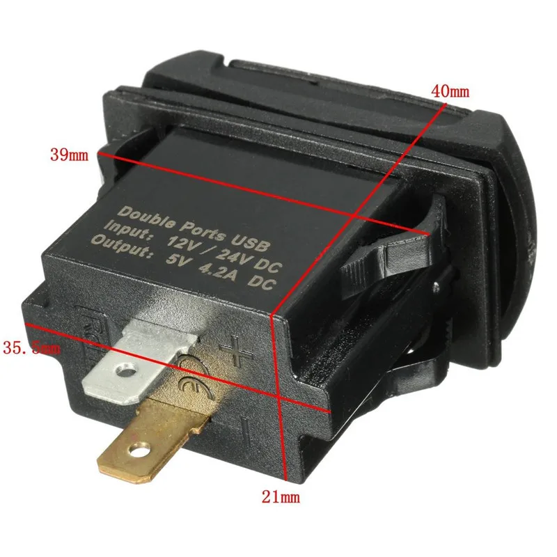 KOWELL 12 В 4.2A автомобильный мото двойной порт 2USB зарядное устройство адаптер розетка разветвитель светодиодный вольт метр измеритель напряжения переключатель панель