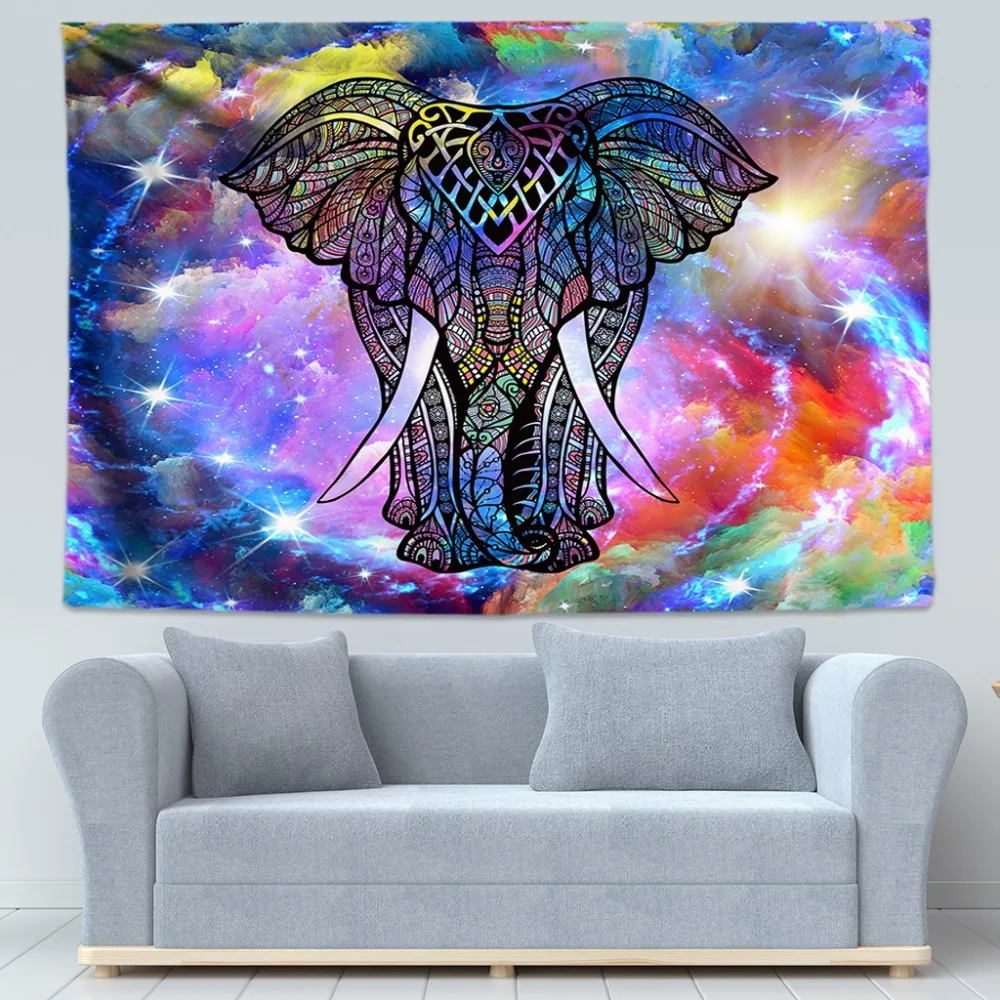 Гобелен с большим слоном большие настенные Висячие 3D Животные Psychedelic гобелены