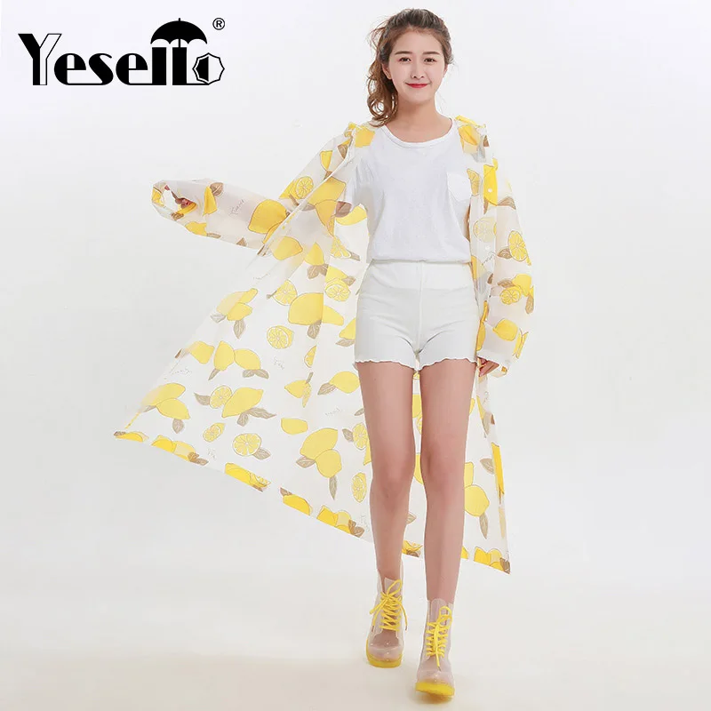 Yesello EVA водонепроницаемый плащ для женщин модный длинный Дамский Плащ выше колена