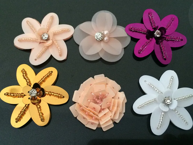 5 шт./лот брошь со стразами и бусинами нашивки аппликация винтажная вышитая ткань