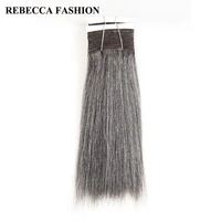 rebecca remy brazilian yaki straight human hair weave 1 bundle 10 14 inch black grey silver colored salon hair extensions 113g