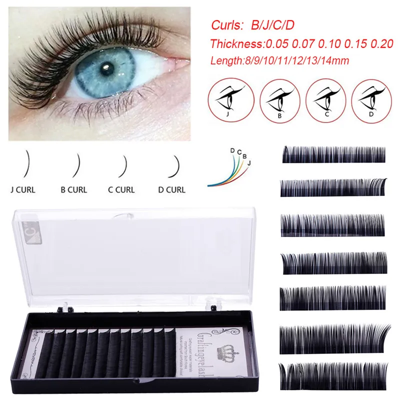 Бесплатная доставка индивидуальные шелковые ресницы все размеры