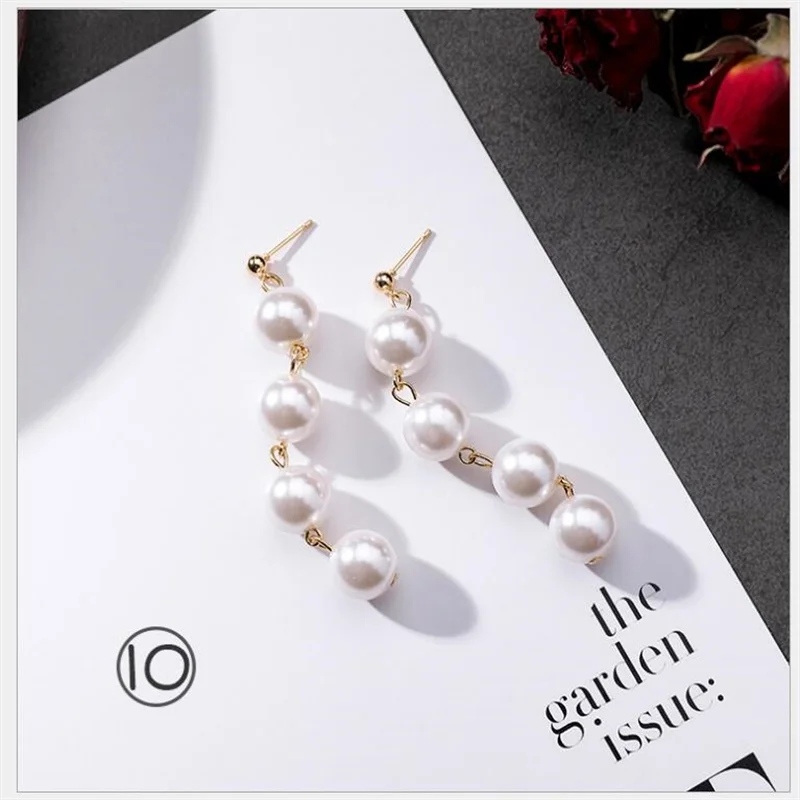 3 * Корейская любовь длинные женские серьги с кисточками элегантная имитация