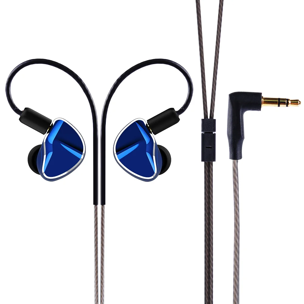 Blue no mic Yinyoo D2B4 2DD+ 4BA 10 мм графеновая диафрагма Динамический драйвер гибридные наушники в ухо для ZST AS10 ZS10 CCA C10 C16 QT5 - Цвет: Blue no mic